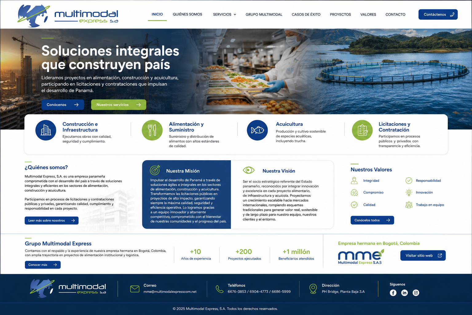 Sitio web de Multimodal Express S.A.